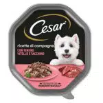 Cesar Ricette di Campagna Cibo per Cane con Tenero Vitello e Tacchino 150 g - 14 Vaschette