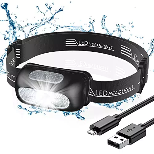 CIRYCASE Torcia Frontale, USB Ricaricabile LED Lampada Frontale