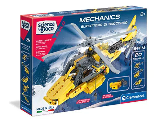 Clementoni- Laboratorio di Meccanica-Elicottero-Set Costruzioni -Made in Italy