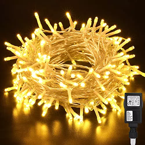 Clomnpe 20M 200LED Catena Luminosa di Natale a LED Decorative con 8 Modalità Impermeabile IP44