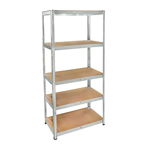 Cogex 62343 - Scaffale in metallo e legno, 5 ripiani