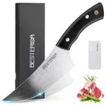 BESTERiSA Coltello Macellaio 15, 2cm Coltello da Cucina Professionale Coltello Chef in Acciaio inossidabile Tedesco con Manico Ergonomico in Legno