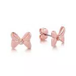Couture Kingdom Disney Minnie Rocks Orecchini a fiocco placcati in oro rosa con cristallo