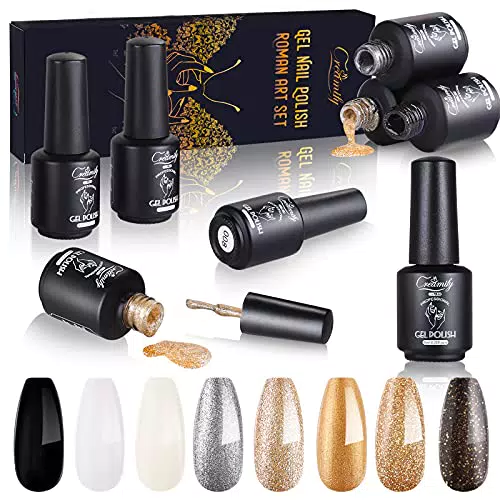 Creamify Smalto Semipermanente - 8PCS Smalto gel Soak Off Nail Polish Manicure UV LED Gel Smalto per unghie Nail Art Kit 8ml
