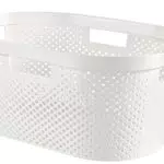Curver 247599, Cesto portabiancheria, 40 l, colore: Bianco