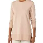 Daily Ritual Tunica Girocollo a Maniche Lunghe con Spacco Laterale Donna