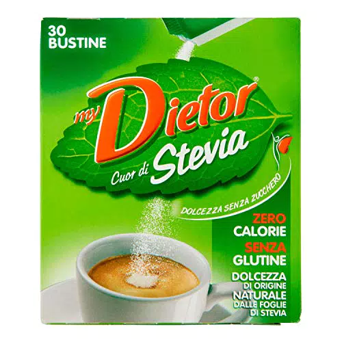Dietor - Mydietor Cuor Di Stevia Dolcificante Naturale Con Estratto Di Stevia 0 Kcalenza Glutine - Astuccio Da 30 Bustine