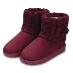 Donna Stivali da Neve Boots Lavoro A Maglia Rosso