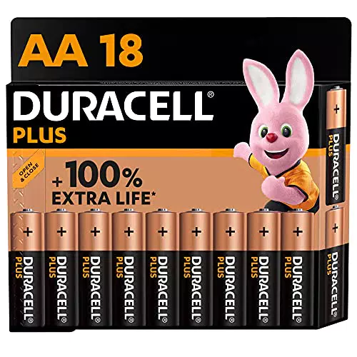 Batterie Duracell Plus AA - Alcalina 1.5V - Fino al 100% di extra durata - Affidabilità per i dispositivi a uso quotidiano - 0% plastica nel pacco - 10 anni di conservazione - LR6 MN1500