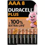 Duracell - Plus AAA, Batterie Ministilo Alcaline, Confezione da 8
