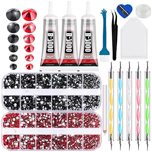 EBANKU Strass Termoadesivi per Tessuti & B-7000 Kit De Colle Adhésive