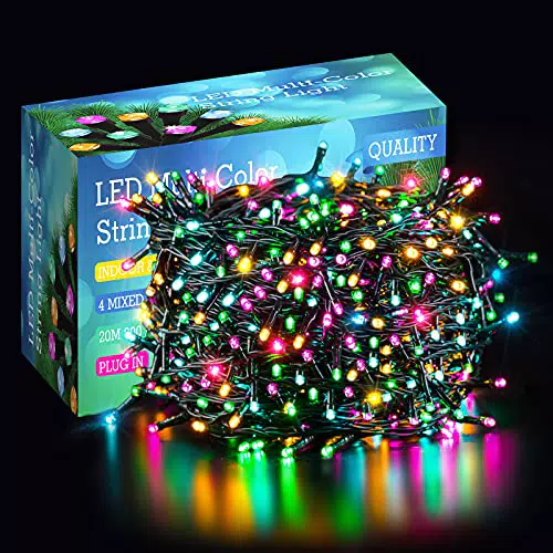 ELKTRY 200LEDs 20M Luci Natale Esternouci Albero di Natale Colorate con 8 Modalità