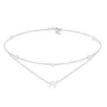 Elli Collana Donne Girocollo Strati Astro Stelle Mezza Luna in Argento Sterlino 925