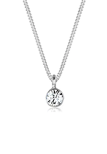 Elli Collana Donne Solitario di Base con Cristallo in Argento Sterlino 925