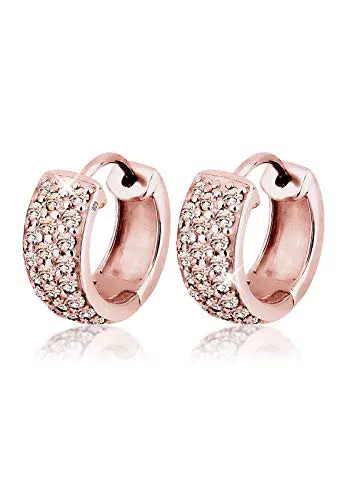 Elli Orecchini Ladies Creoles Filigree Sparkling con Cristalli in Argento 925