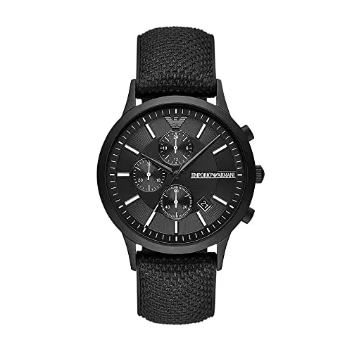 Emporio Armani Cronografo da uomo in acciaio nero, AR11457