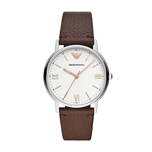 Emporio Armani Orologio Tre Lancette, Acciaio Inossidabile