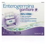 Enterogermina Gonfiore, Integratore Alimentare con Probiotici, 20 Bustine Gusto Pesca
