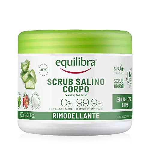Equilibra Corpo, Scrub Salino Rimodellante, Scrub Corpo Esfoliante a Base di Aloe Vera
