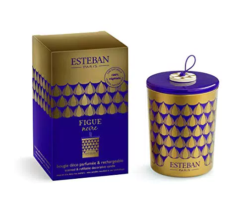 Esteban - Candela profumata decorativa ricaricabile fico nero