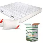 EVERGREENWEB - Materasso Matrimoniale 140x200 in Poliuretano Ergonomico Alto 20 cm con Coppia Cuscini Memory Foam