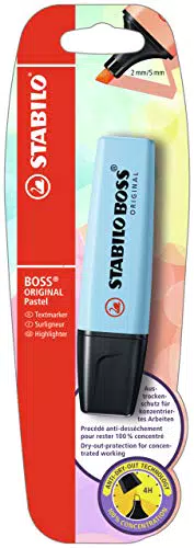 Evidenziatore - STABILO BOSS ORIGINAL Pastel - Pack da 1 - Azzurro Cielo