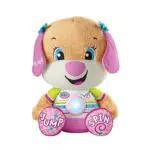 Fisher-Price - Sorellina di Cagnolino Gigante, Grande Peluche Musicale Ridi e Impara Edizione italiana con Luciuoni