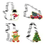 Formine Biscotti Natale, 4 Pezzi Tagliabiscotti Natale in 3D