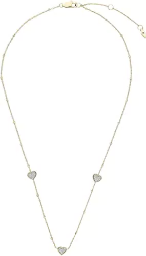 Fossil Collana a catena Sutton Classic Valentine in acciaio color oro con cuore