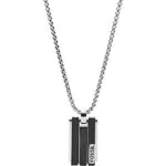 Fossil Collana da Uomo, Collana con Ciondolo in Acciaio Inossidabile