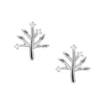 Fossil, Orecchini a Perno Tree Of Life da Donna in Argento 925 Color Argento