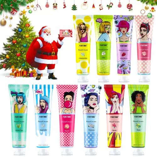 FURTIME Crema Mani Set 10 Pezzi Crema per idratare Mani Secche e Screpolate