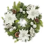 Ghirlanda natalizia da 40 cm, con palline di Natale