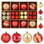 GLAITC 40 Pezzi Palline di Natale, Decorazioni Colorate per Palline di Albero di Natale Palline per Alberi di Natale Infrangibili 4 cm/8 cm Palla Appesa per Albero di Natale per Natalizie Red