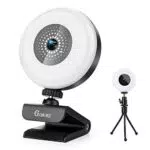 GOAMZ Webcam 2K Full HD per PC con Microfono, Autofocus Webcam con Luce