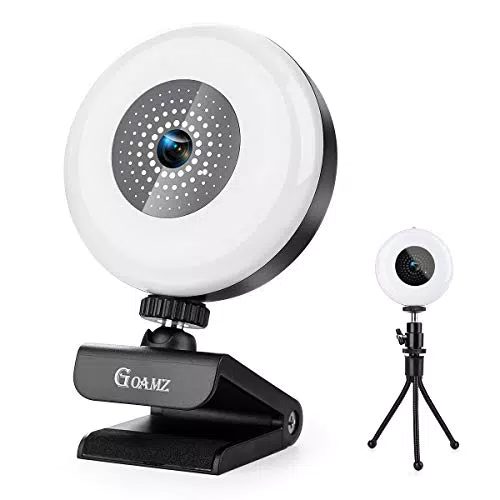GOAMZ Webcam 2K Full HD per PC con Microfono, Autofocus Webcam con Luce