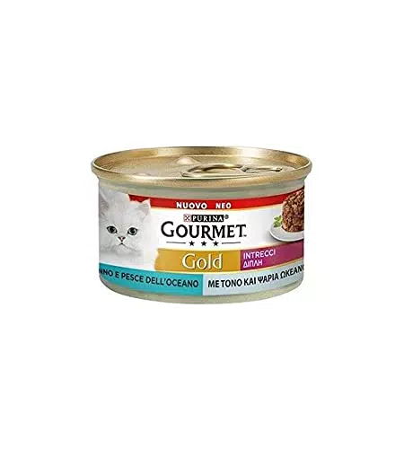 Gourmet Gold Intrecci di Gusto Cibo umido per Gatti con Tonno e Pesce dell'Oceano