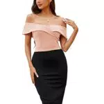GRACE KARIN Vestito da Donna elegante, nero/rosa