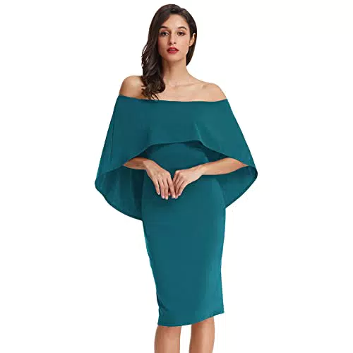 GRACE KARIN Vestiti Donna Elegante Cerimonia Senza Manca Sera Colletto da Barca Cocktail Dress Sexy M
