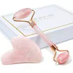 BAIMEI Gua Sha e Rullo di giada, rullo per il viso, strumenti per la cura della pelle del rullo di bellezza del viso