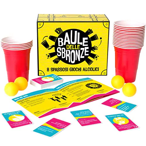 Gutter Games Giochi da Tavolo Adulti Baule delle Sbronze - 8 Spassosi Giochi Alcolici