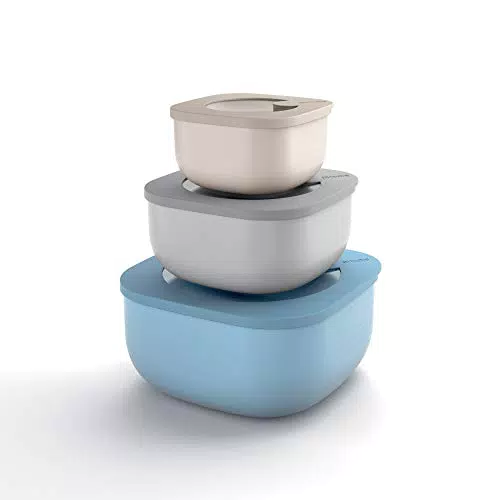 Guzzini Store&More Kitchen Active Design Set 3 Contenitori Ermetici Bassi per Frigo/Freezer/Forno A Microonde