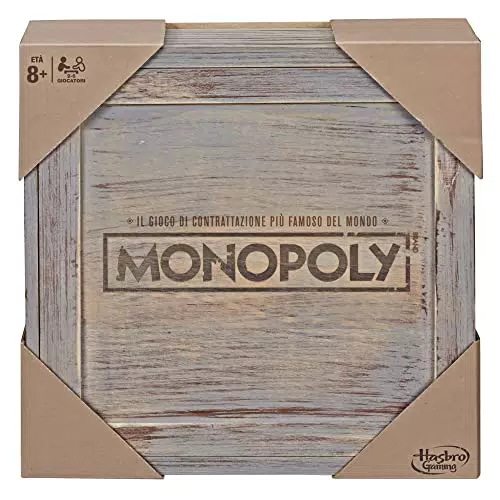 Hasbro Monopoly Serie Rustica Gioco In Scatola, In Legno