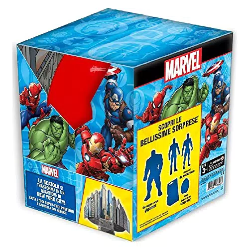 Hasbro Sorpresovo Marvel 2022 - Uovo con Sorprese e Scatola Che Si Trasforma in Un Quartiere di New York