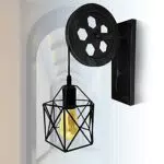 HIMAugbo Lampada Da Parete Vintage, Nero