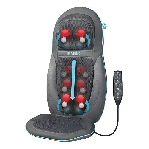 HoMedics Gel Shiatsu Massageredile Massaggiante Shiatsu per Schienapalle e Zona Lombareassaggiatore con 12 Programmi di Massaggio ad Intensità Variabileassaggio Vibrante e Funzione Calore