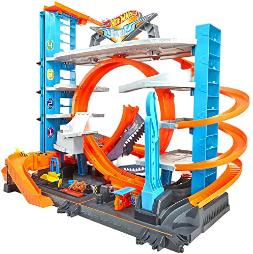 Hot Wheels City Garage delle Acrobazie, Playset con Pista Collegabile