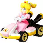 Hot Wheels- Mario Kart Personaggio Principessa Peach Veicolo in Metallo in Scala 1:64acchinina Giocattolo per Bambini 3 + Anni