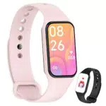 IOWODO R1 Smartwatch donna con ossimetro Monitor Contapassi frequenza cardiaca Sonno Pedometro. Colore rosa/nero