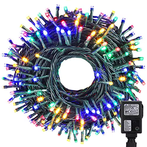 iShabao Luci Natale Esterno 20M 200 LED Luci Albero di Natale Catena Luminose Colorate Luci Natalizie da Esterno ed Interno Ideale per Addobbi Albero di Natale Balcone Giardino